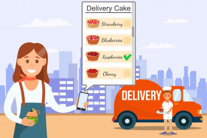 Cake delivery truck